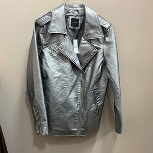Lane Bryant Silver Moto Jacket
